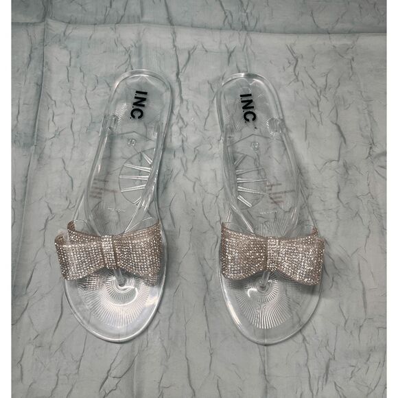 INC International Concepts Women's Madena Bow Jelly Sandals - Clear Bling 10M - Picture 2 of 7